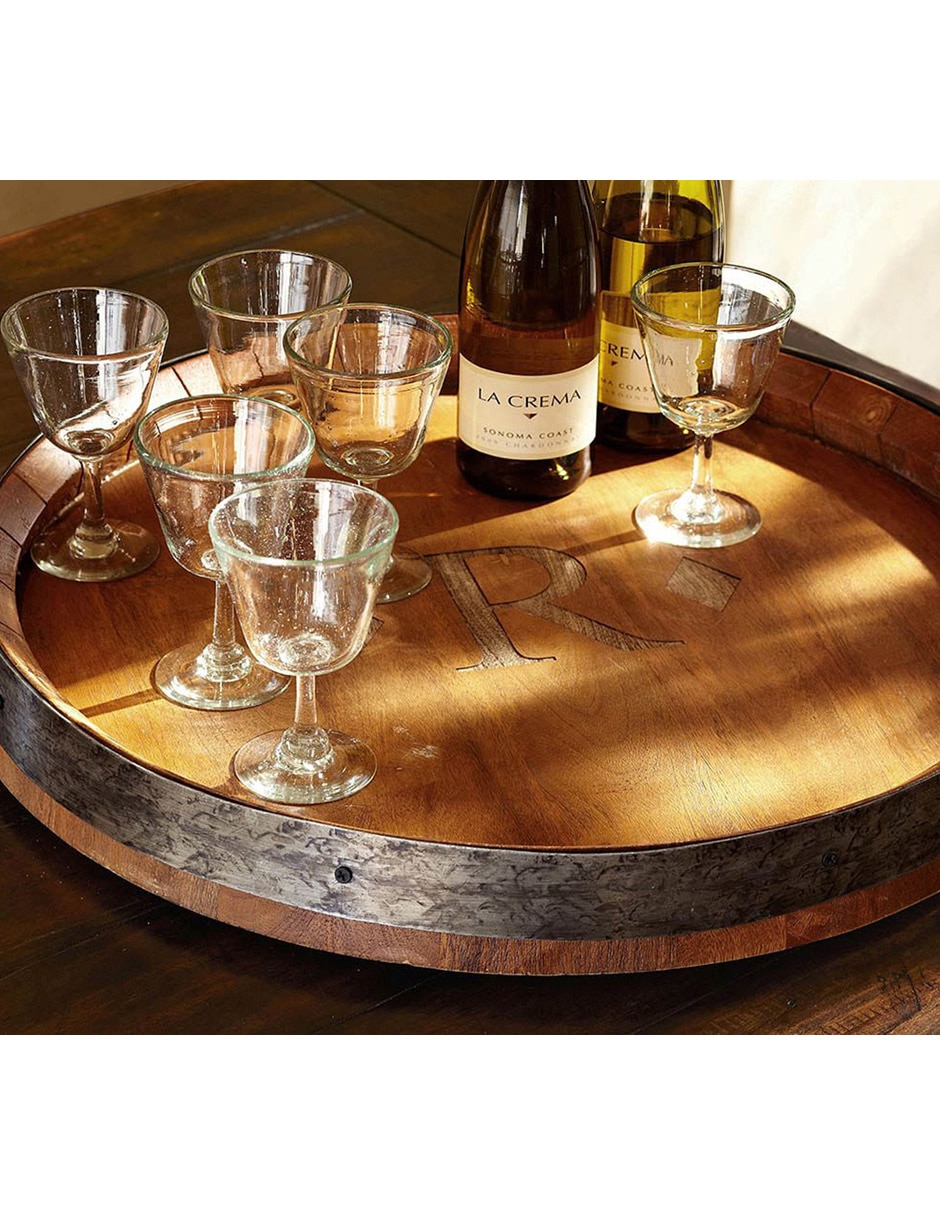 Bandeja de servicio Lazy Susan Barrel de madera