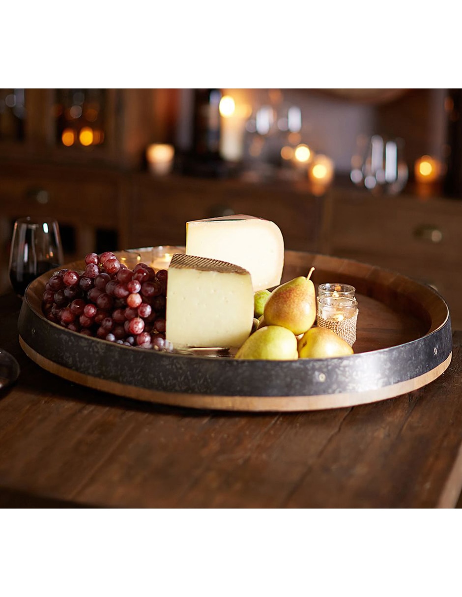 Bandeja de servicio Lazy Susan Barrel de madera