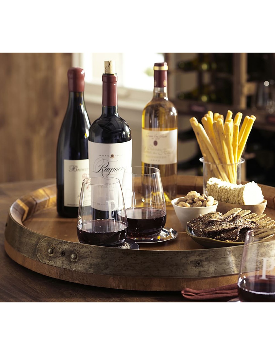 Bandeja de servicio Lazy Susan Barrel de madera