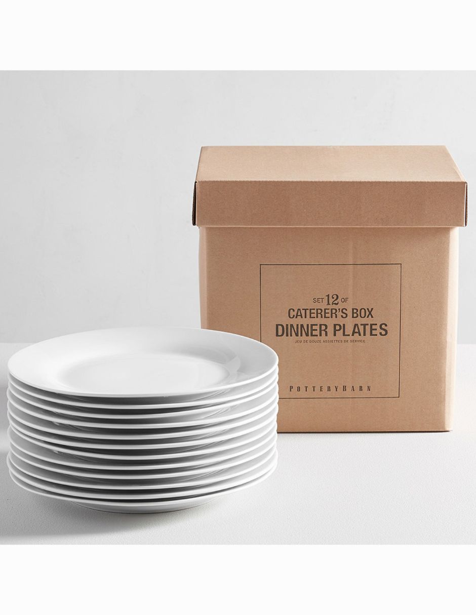 Set plato trinche caterers's box de porcelana 12 piezas