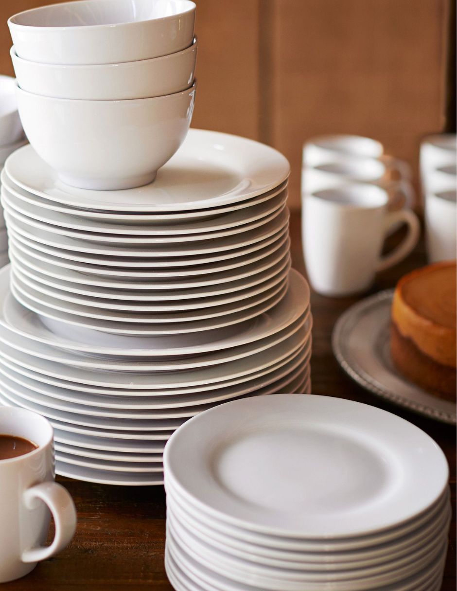 Set plato trinche caterers's box de porcelana 12 piezas
