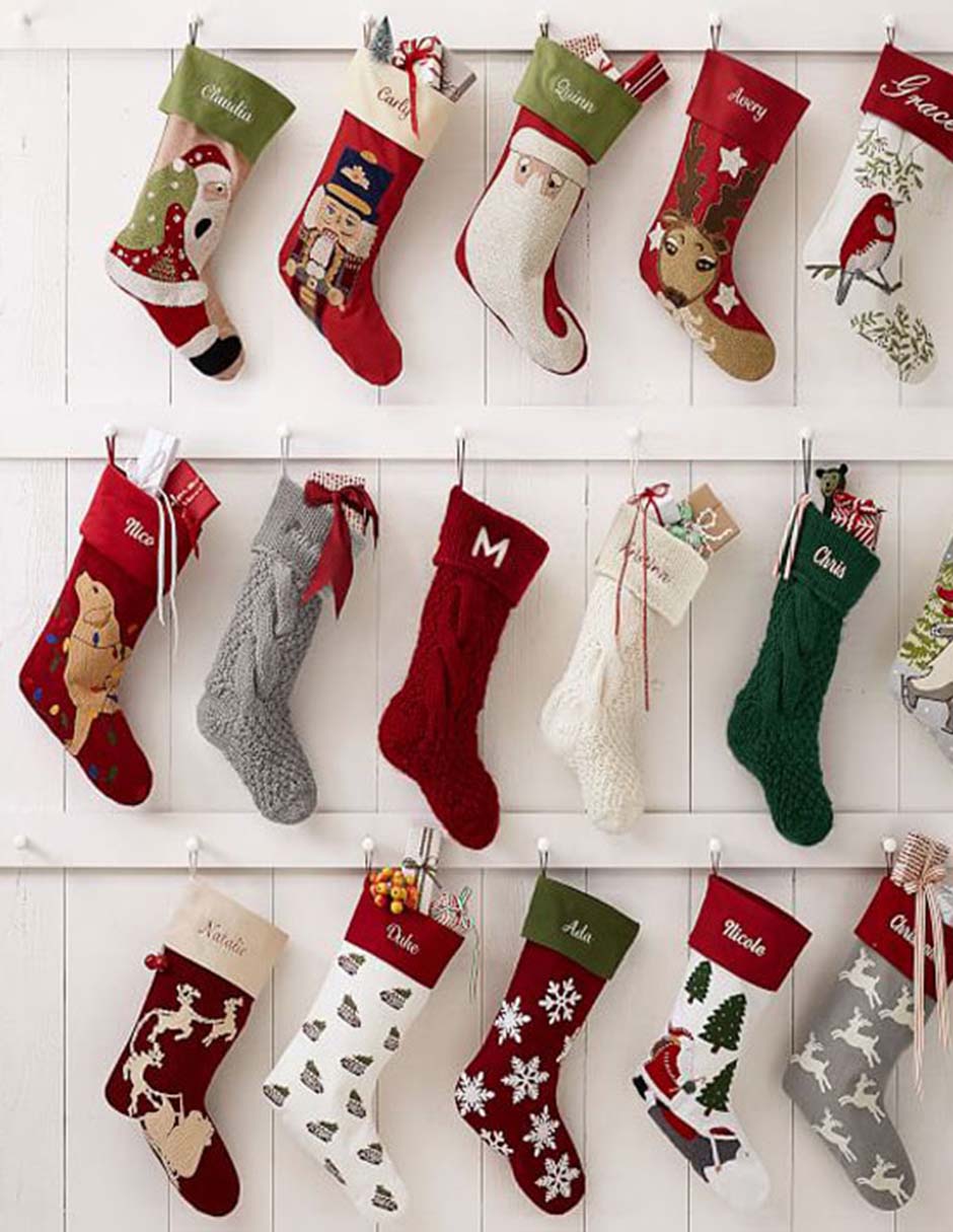 Bota navideña Dog Lights estampado navideño
