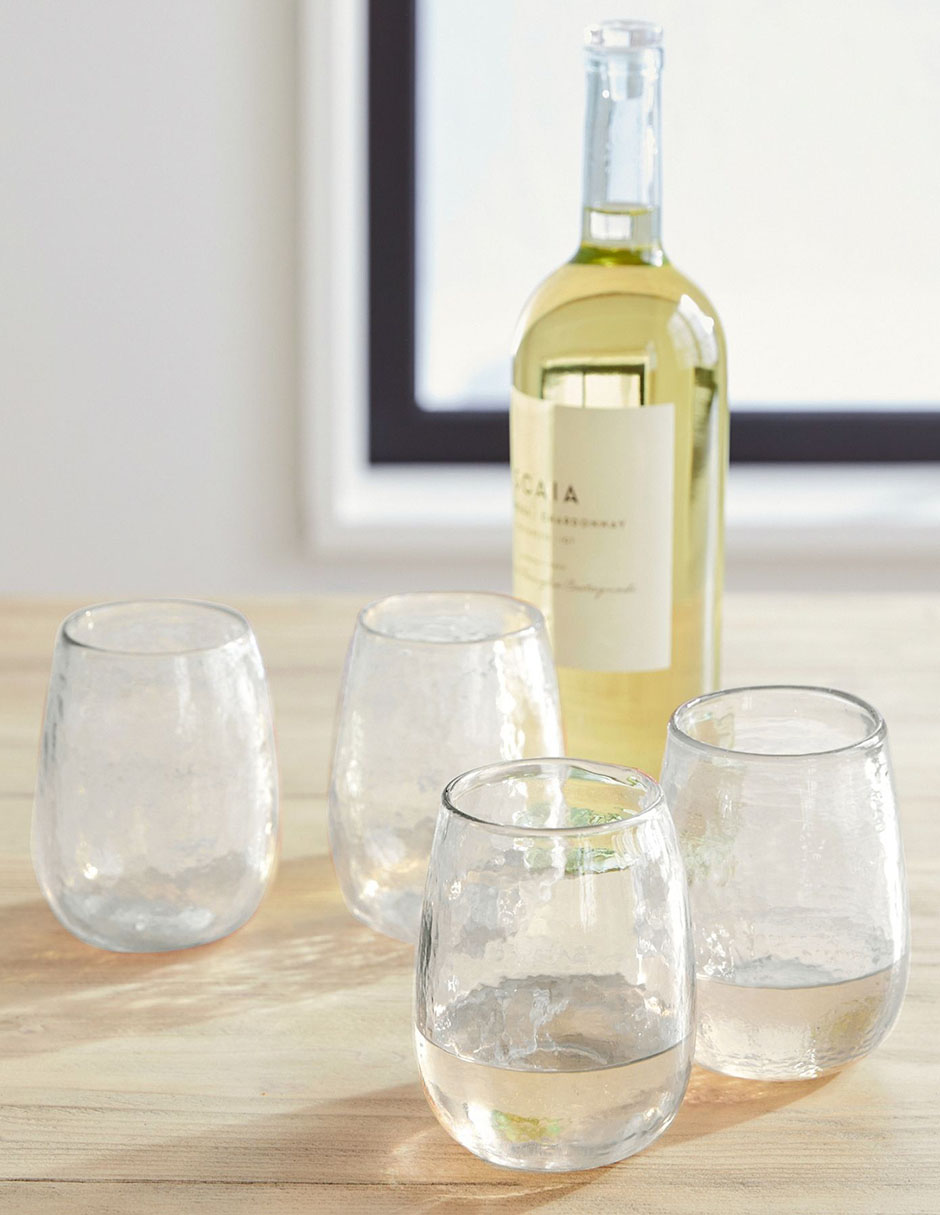Vaso para agua Hammered de cristal 2