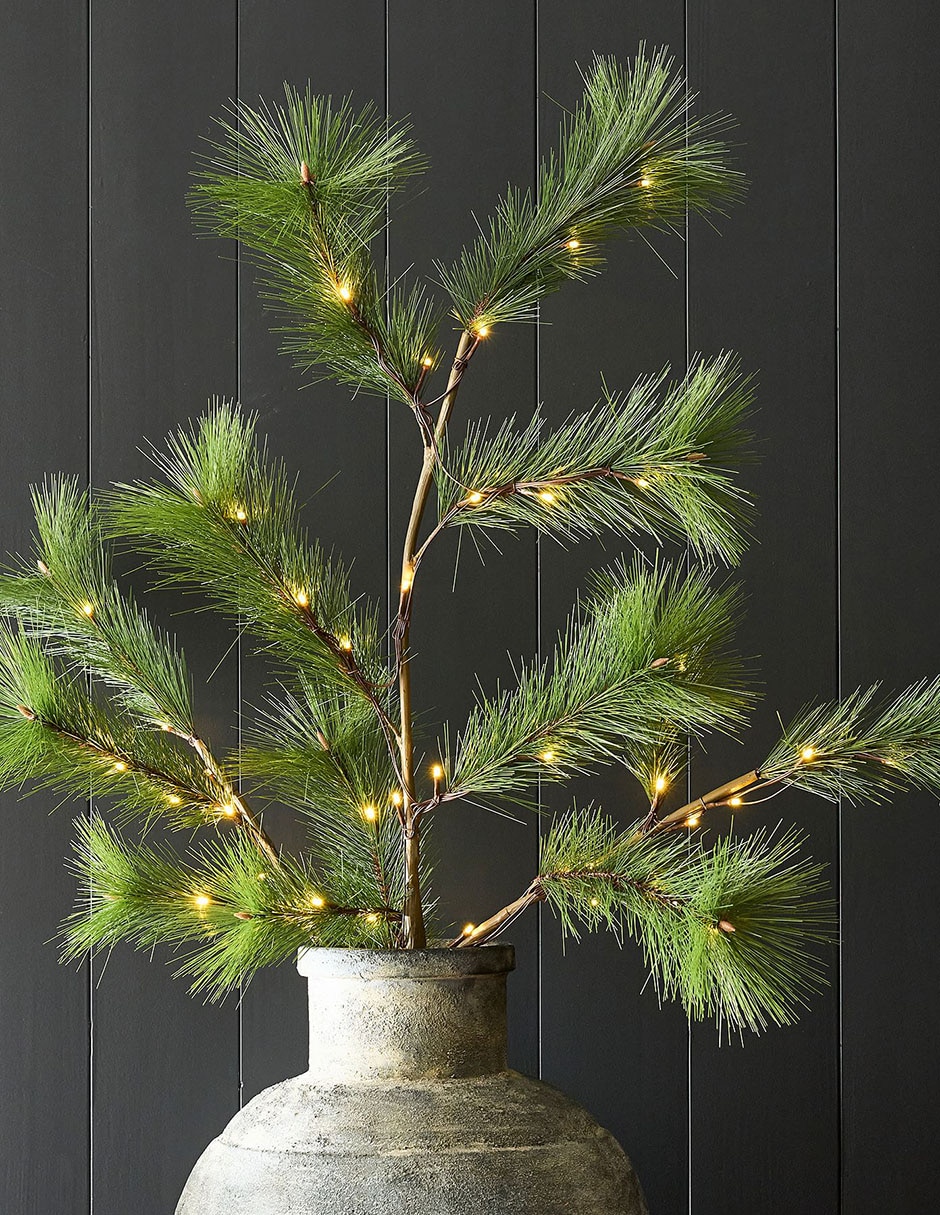 Rama decorativa Lit Faux Pine