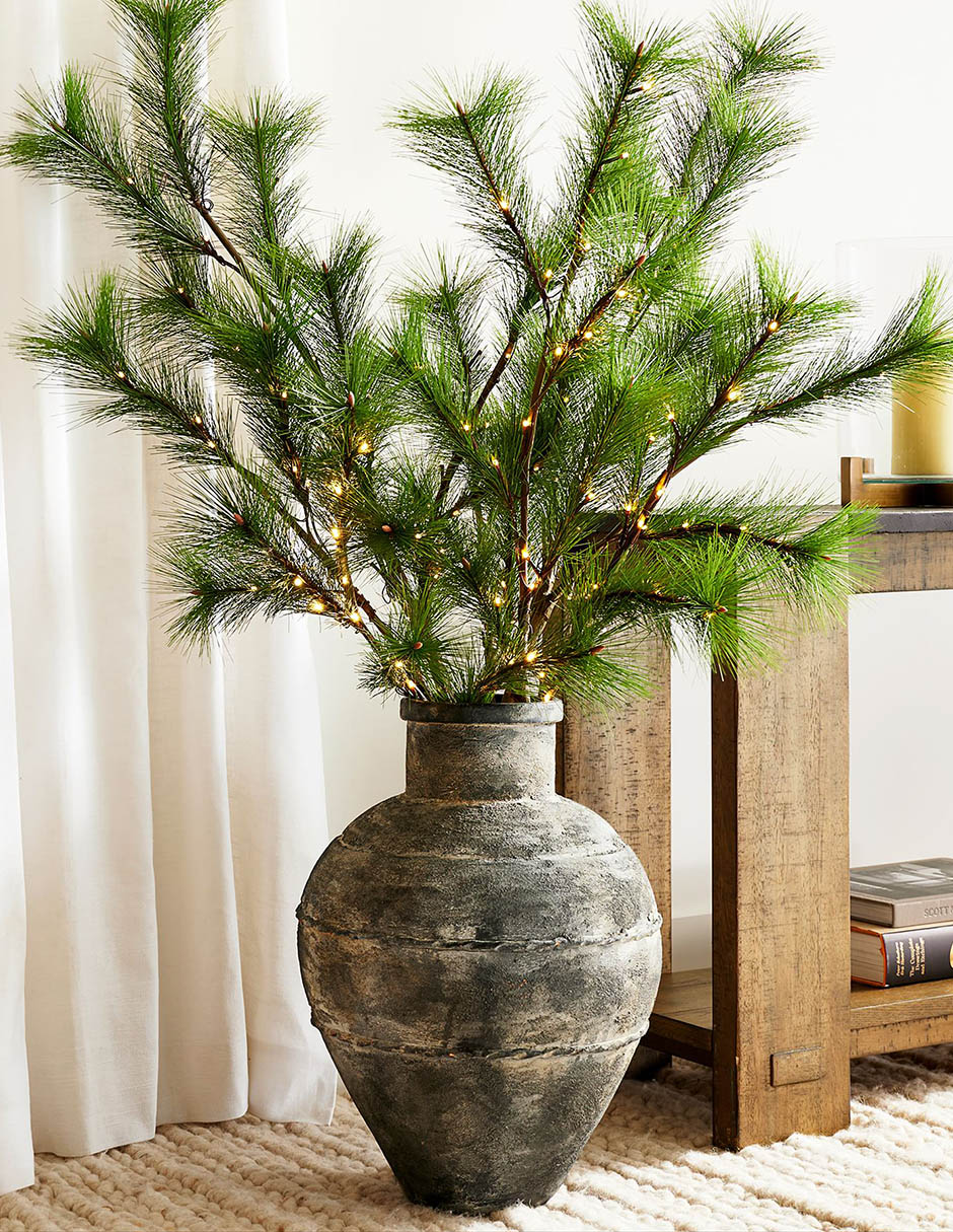 Rama decorativa Lit Faux Pine