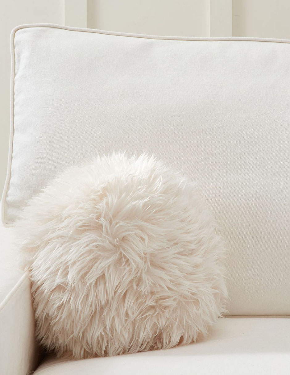 Cojín decorativo faux real fur sphere
