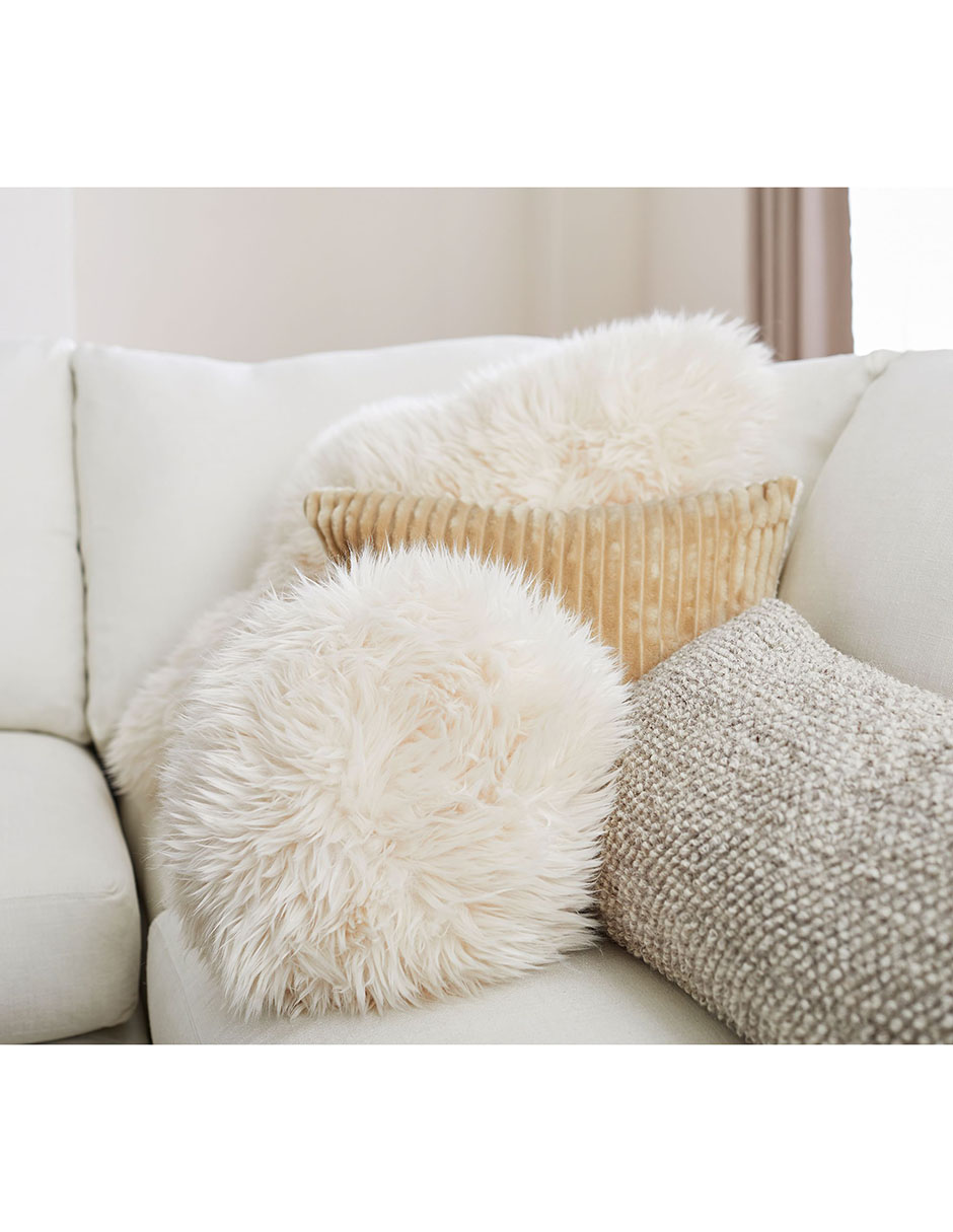 Cojín decorativo faux real fur sphere