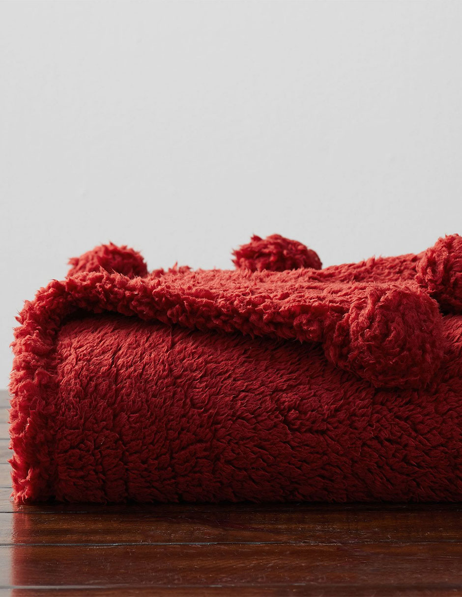 Frazada de tejido plano Cozy Pom Pom