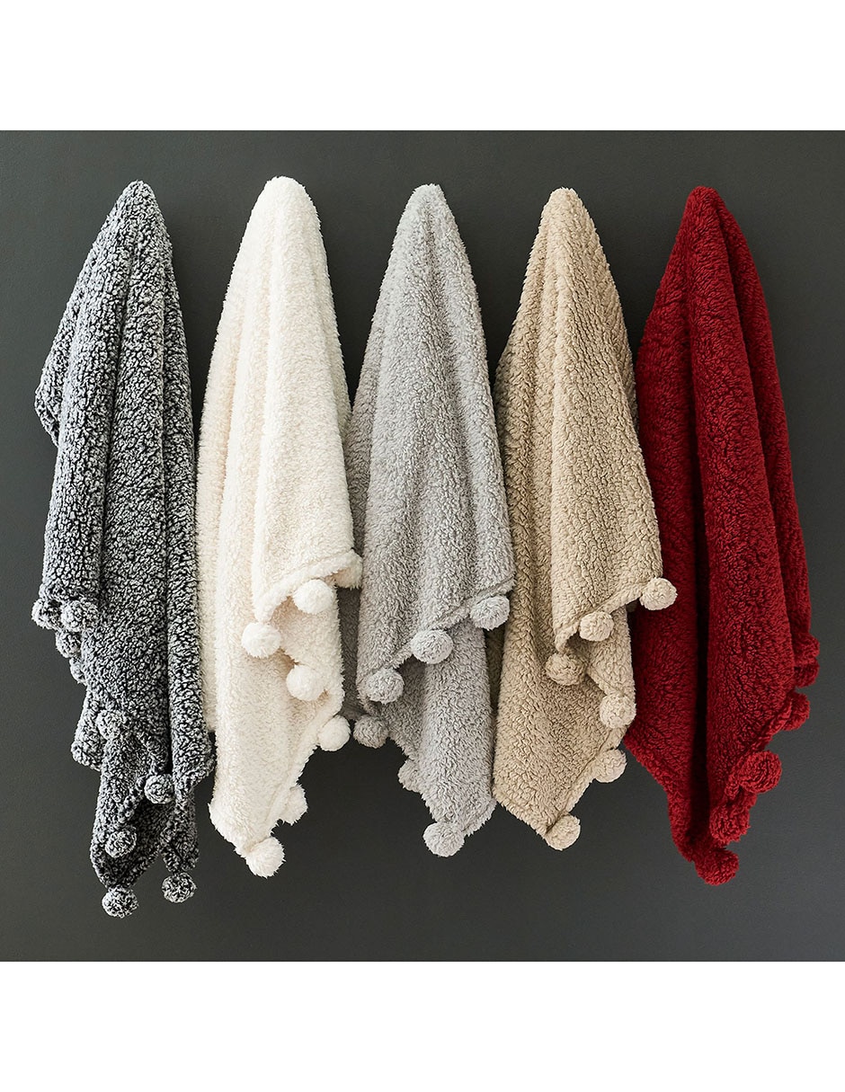 Frazada de tejido plano Cozy Pom Pom