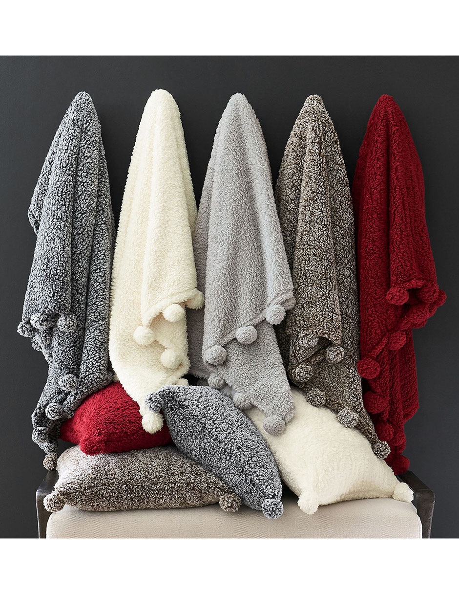 Frazada de tejido plano Cozy Pom Pom