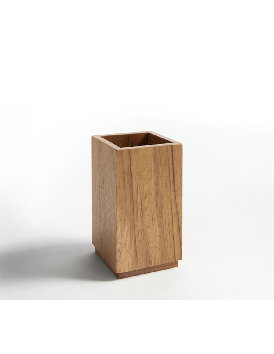 Porta cepillo de dientes Pottery Barn Teak Toothbrush Holder