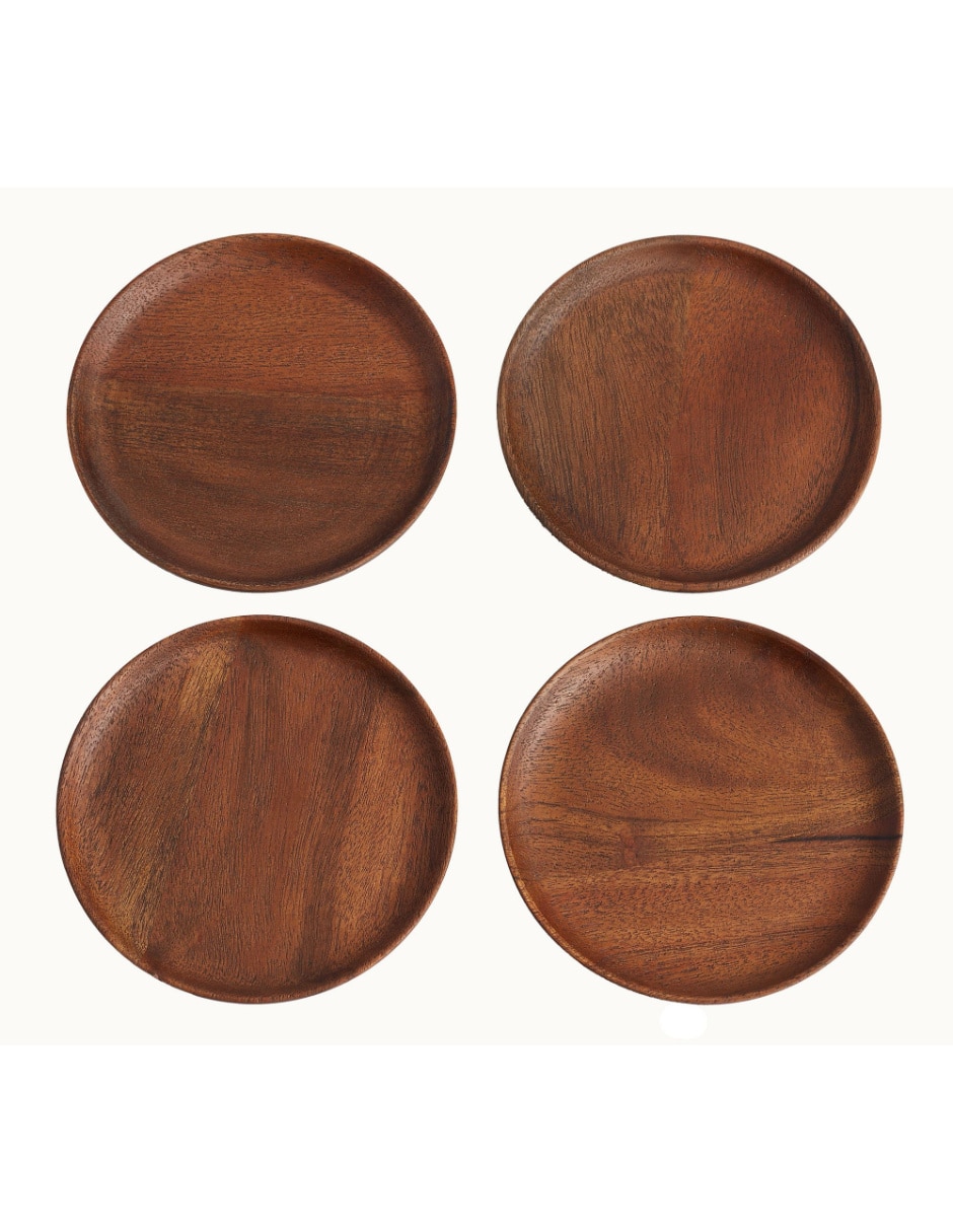 Set de portavasos Chateau Wood de madera 4 piezas