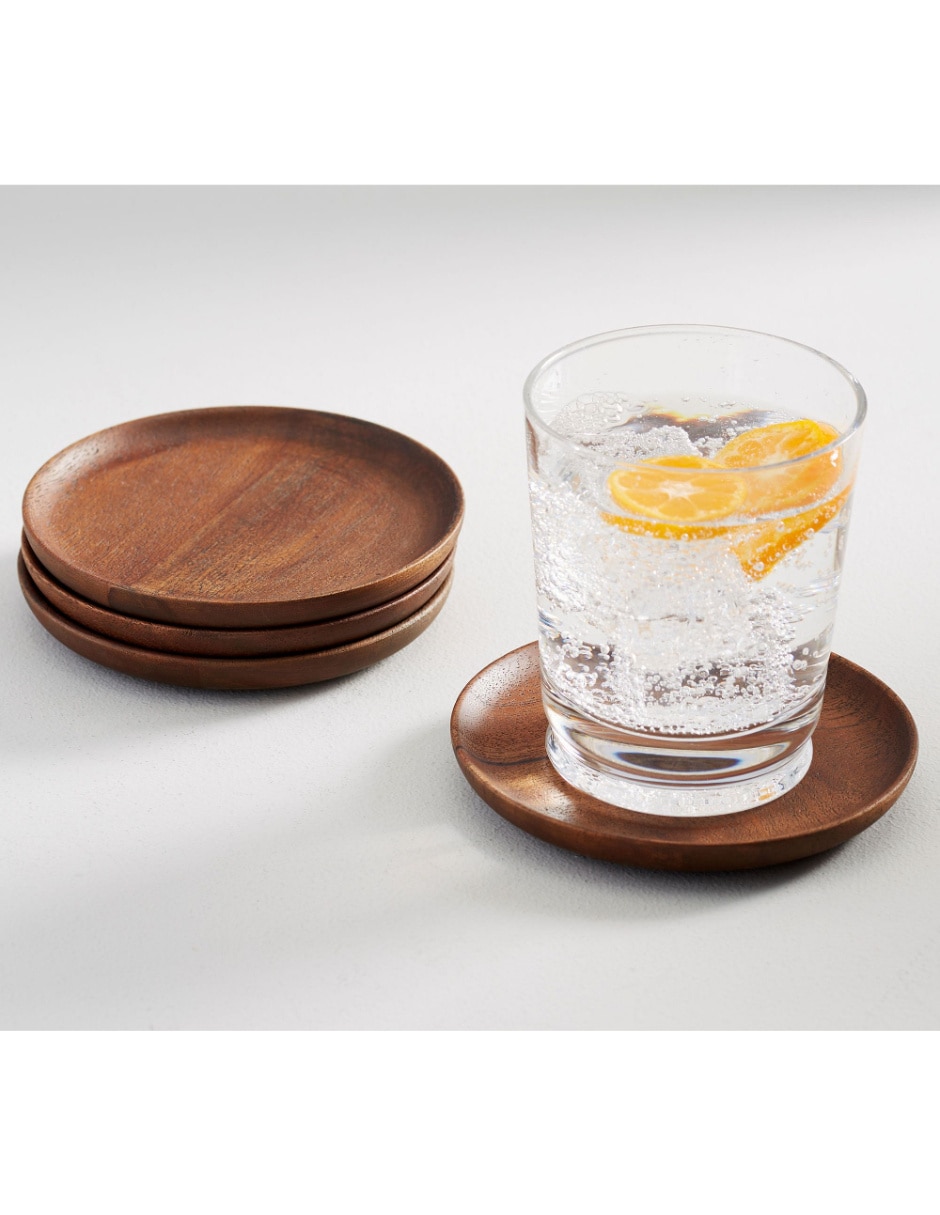 Set de portavasos Chateau Wood de madera 4 piezas 2