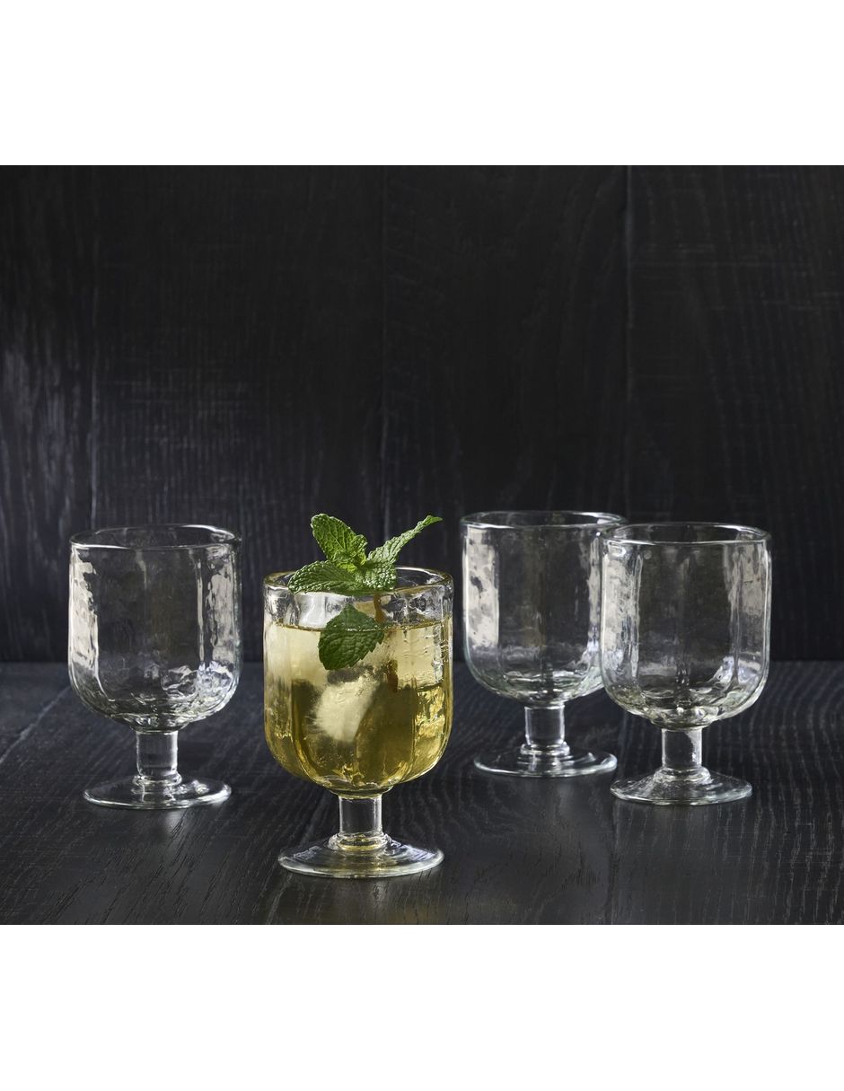 Set de copas para agua Hammered de vidrio 4 piezas 2