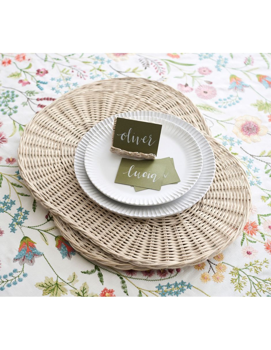 Plato base Wicker Woven de ratán
