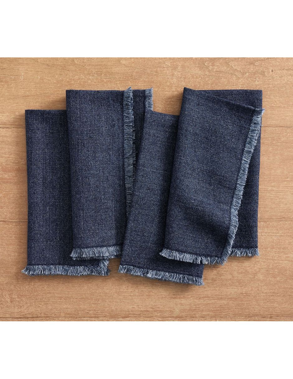 Servilleta Frayed de lino 4 piezas Servilleta Frayed de lino 4 piezas