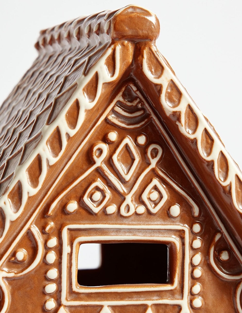 Figura decorativa de casa Houses Browns de cerámica 2