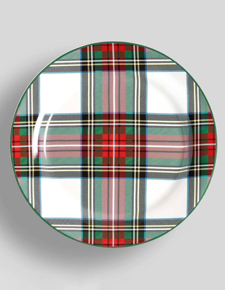 Set de plato para ensalada Stewart Plaid de gres 4 piezas