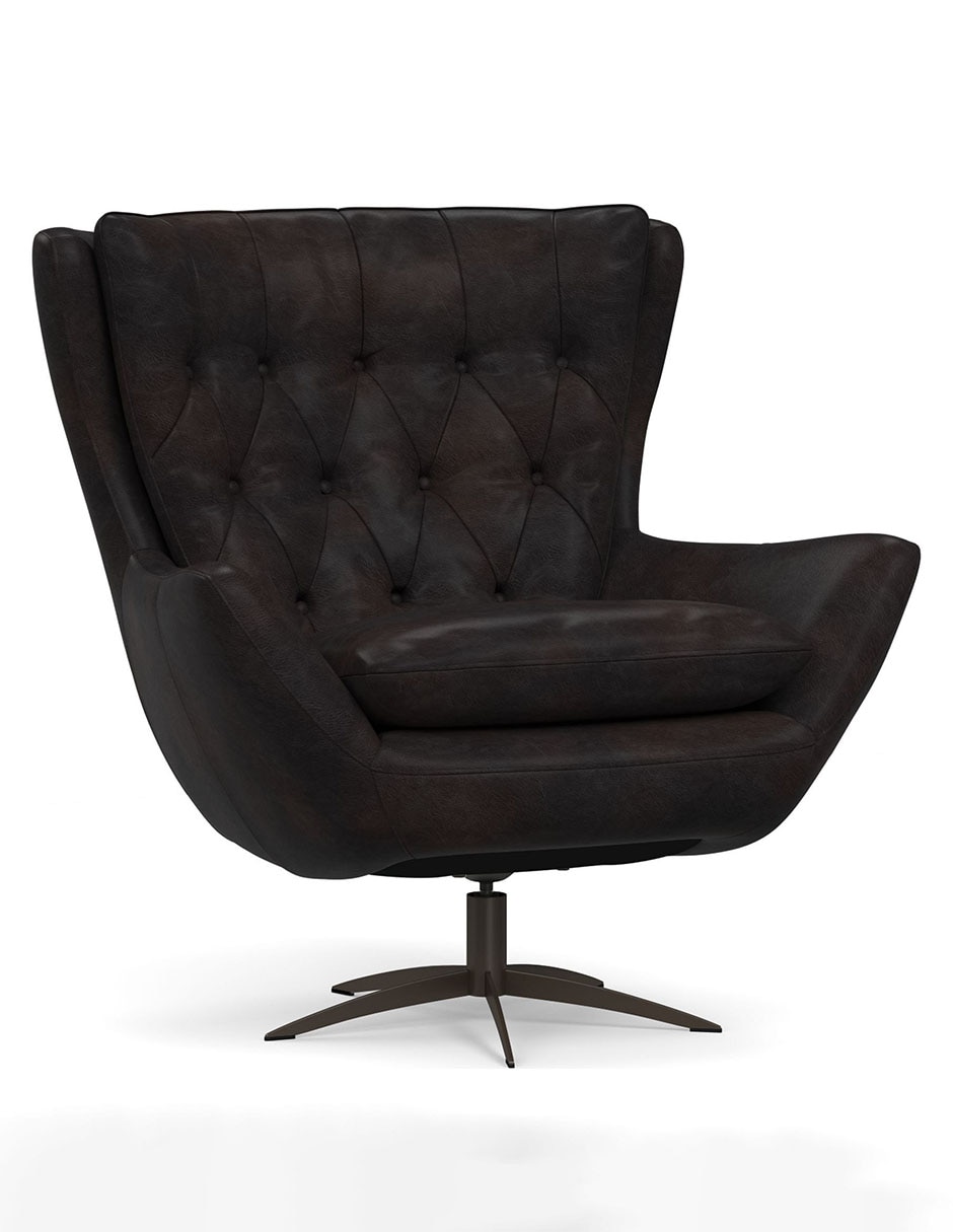 Sillón Wells Tufted de piel 1