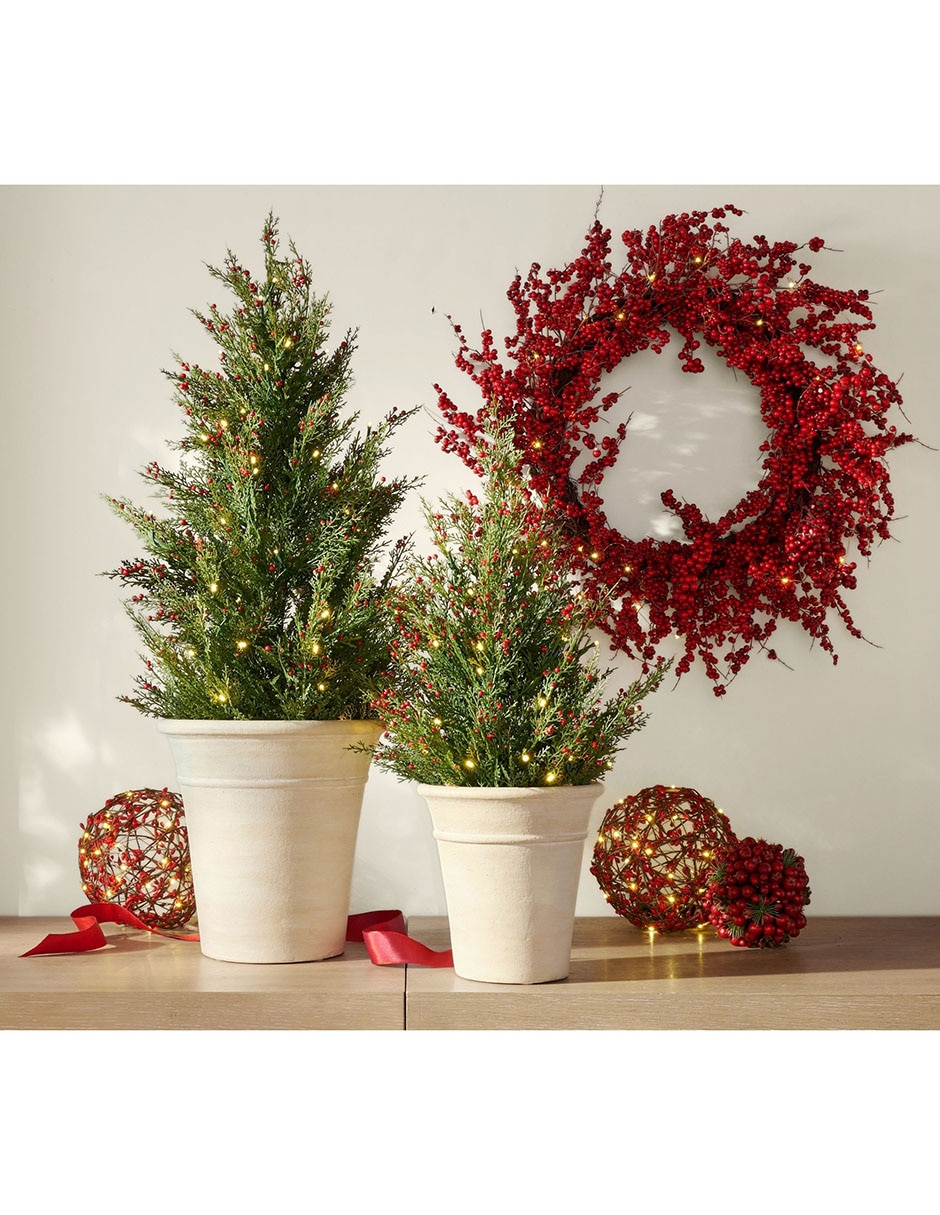 Árbol de navidad Cedar Berry con 25 luces
