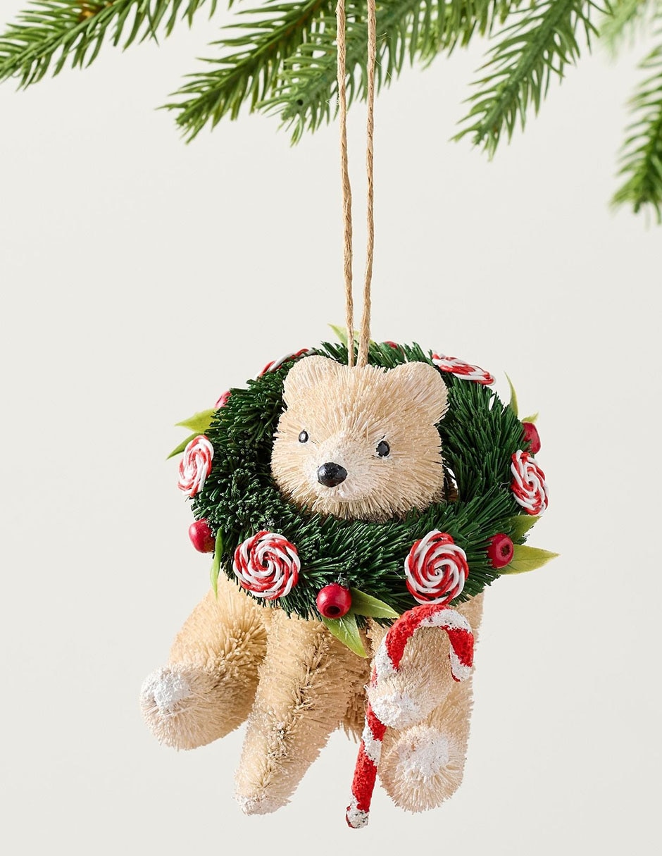 Ornamento Navidad oso Bottlebrush Orn