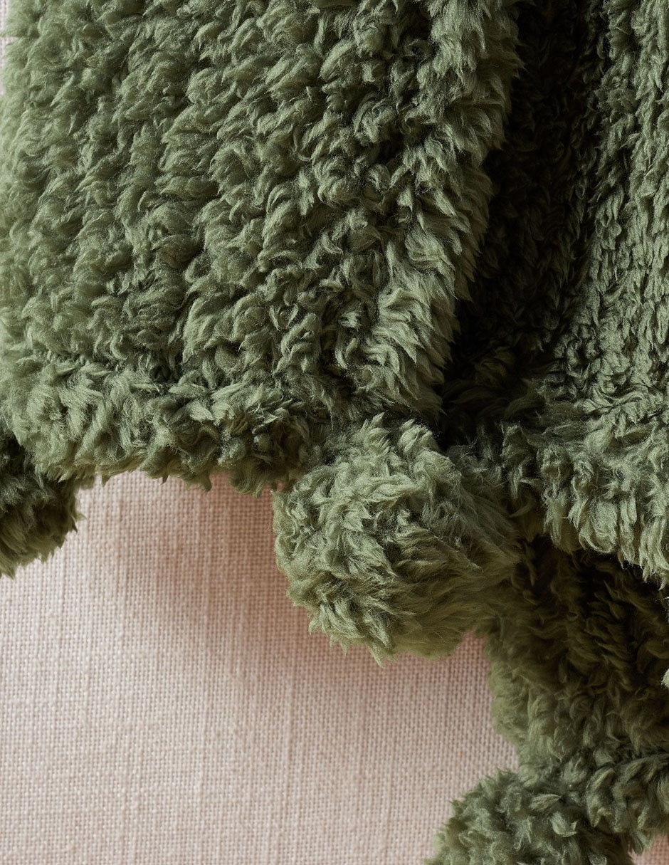 Frazada clásica de tejido plano cozy pom pom