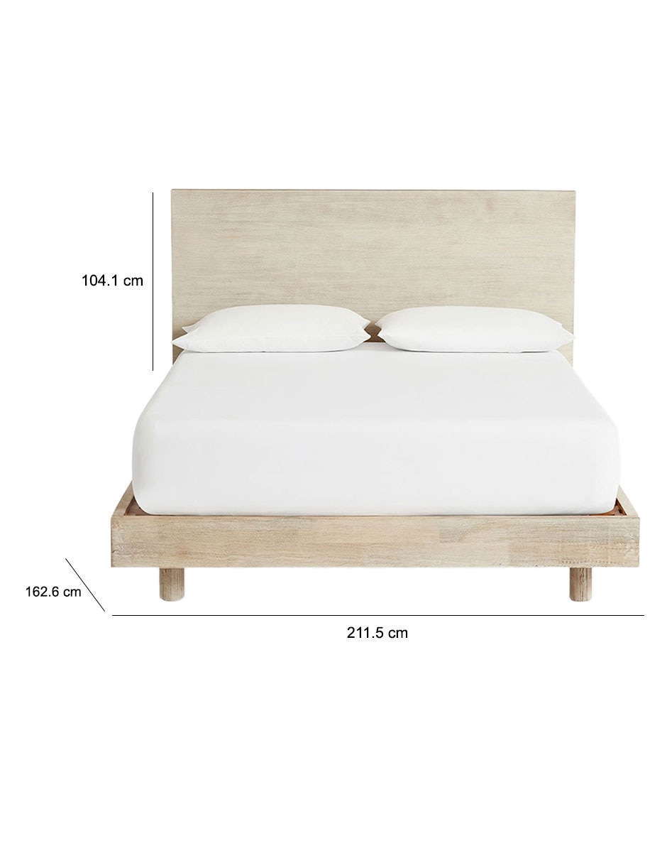Cama Cayman de madera queen size 4