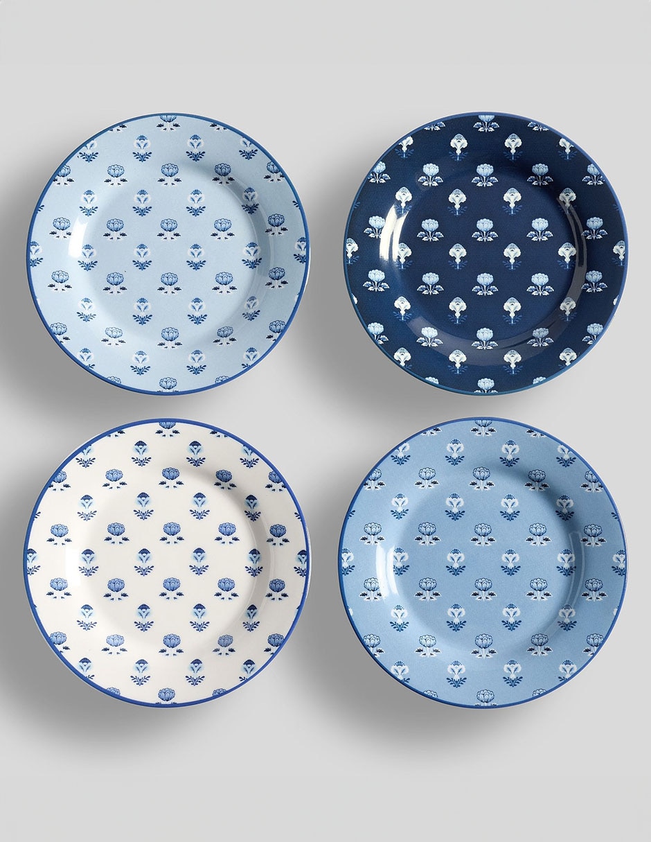 Set de plato para postre Kravet de gres 4 piezas 1