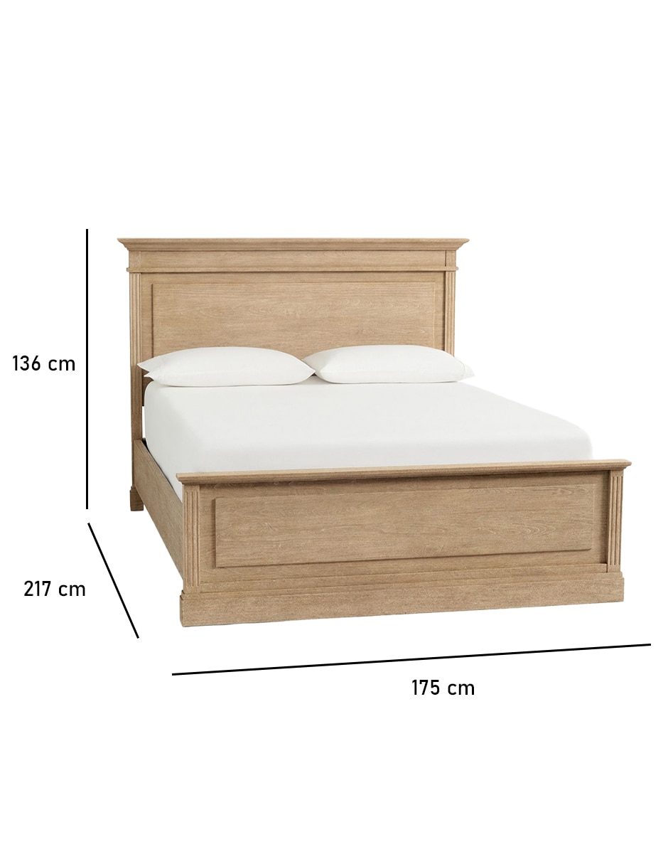 Cama livingston de madera queen size 6