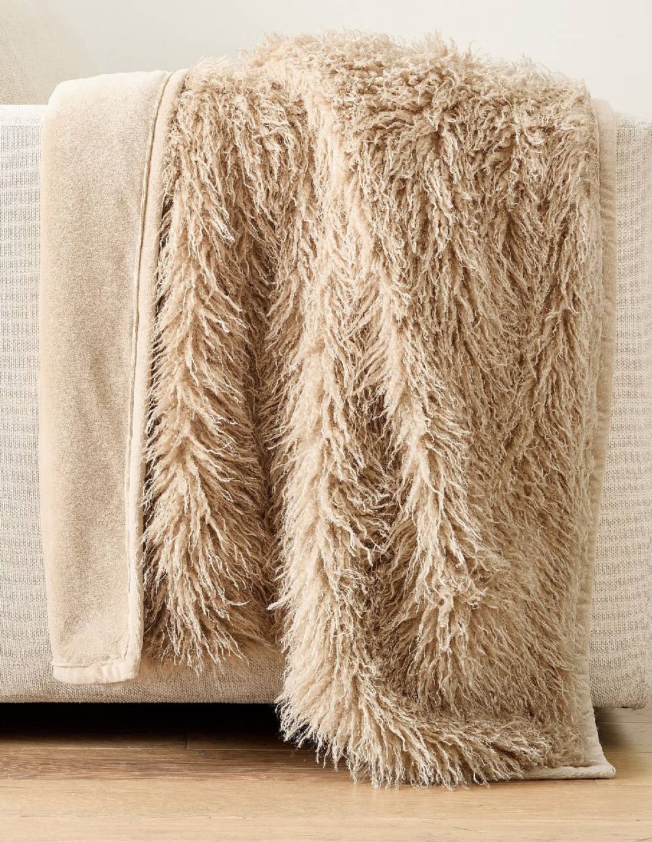 Frazada de tejido plano Mongolian Faux Fur Frazada de tejido plano Mongolian Faux Fur