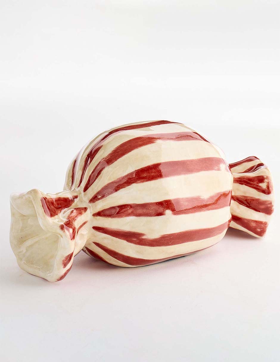Figura decorativa de caramelo Peppermint de vidrio