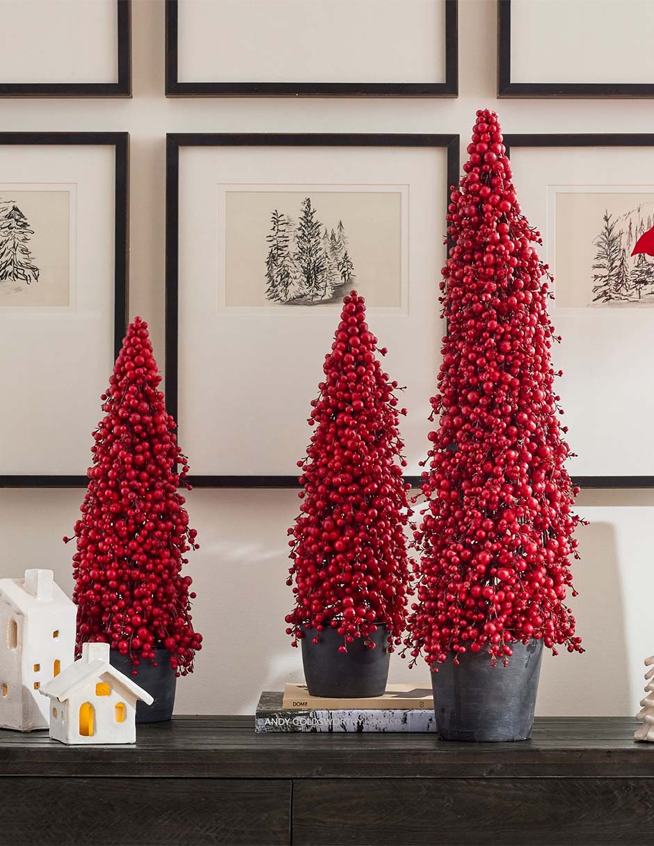 Figura decorativa de pino Navidad Berry Cluster Cone 6
