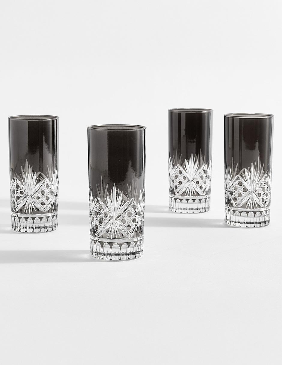 Set de vasos para agua Antique Cut de vidrio con 4 piezas