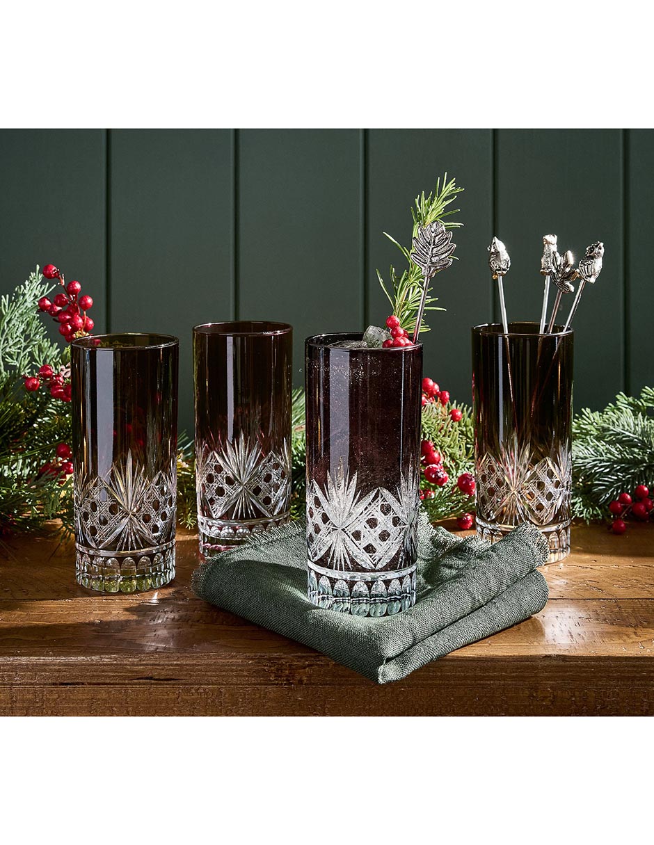 Set de vasos para agua Antique Cut de vidrio con 4 piezas 2