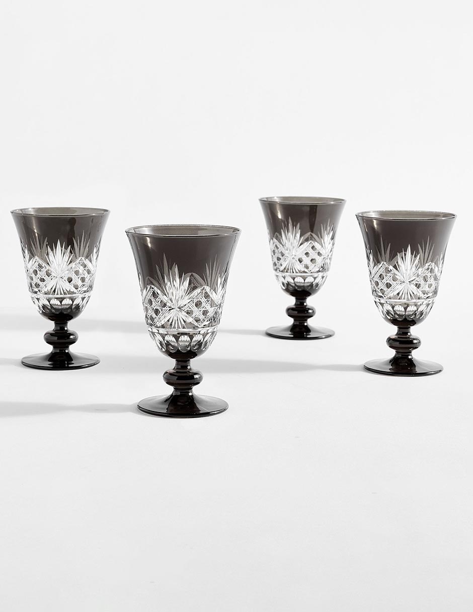 Set de copas para cóctel Antique Cut de vidrio 4 piezas 2