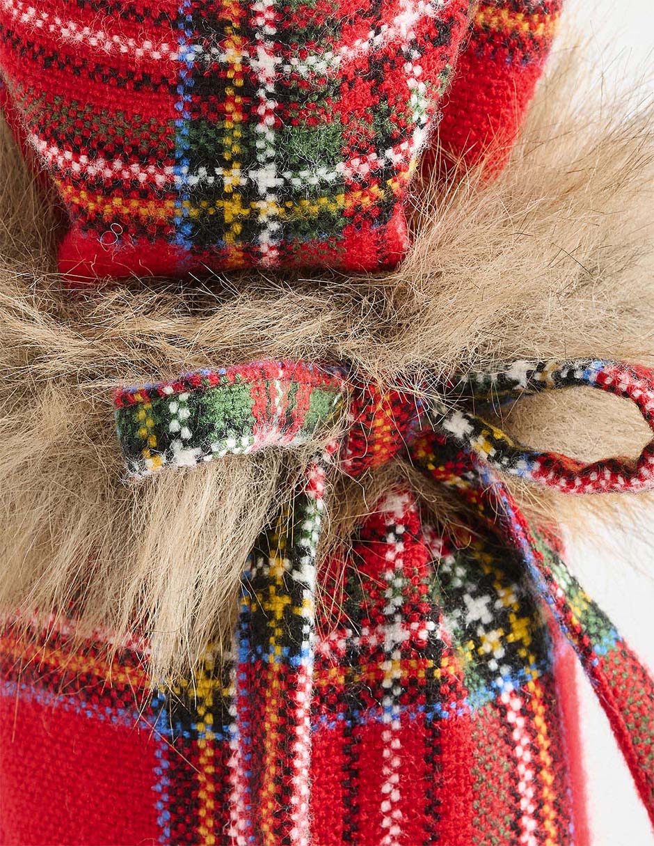 Portabotella Steward Plaid Fur de algodón 2