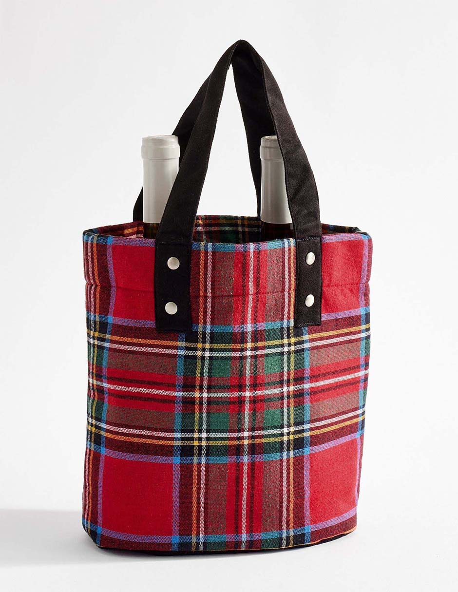 Portabotella Steward Plaid de algodón