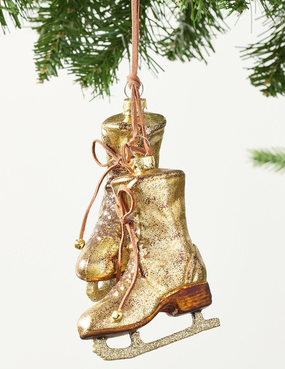 Ornamento Navidad patines Gold Skates