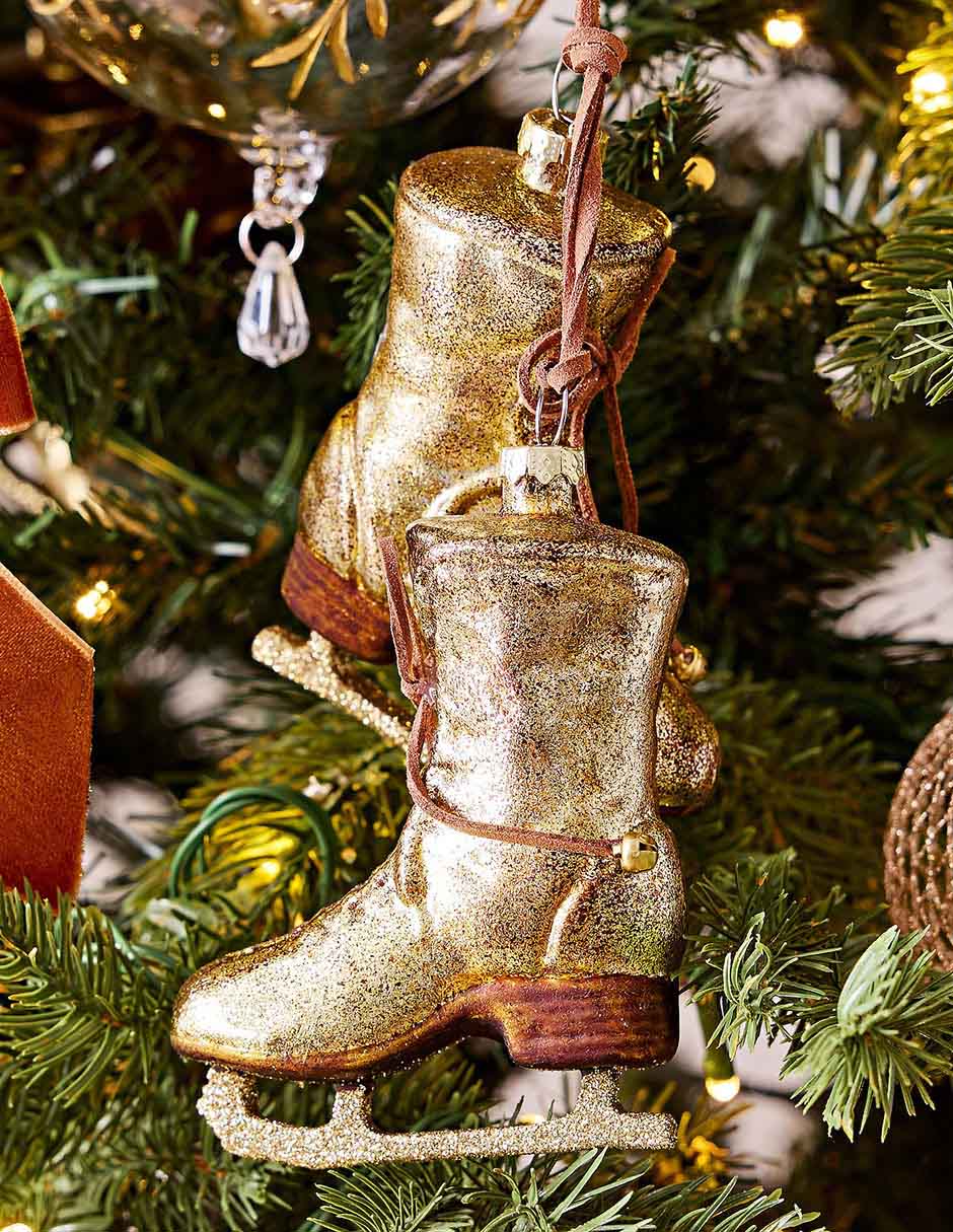 Ornamento Navidad patines Gold Skates 2