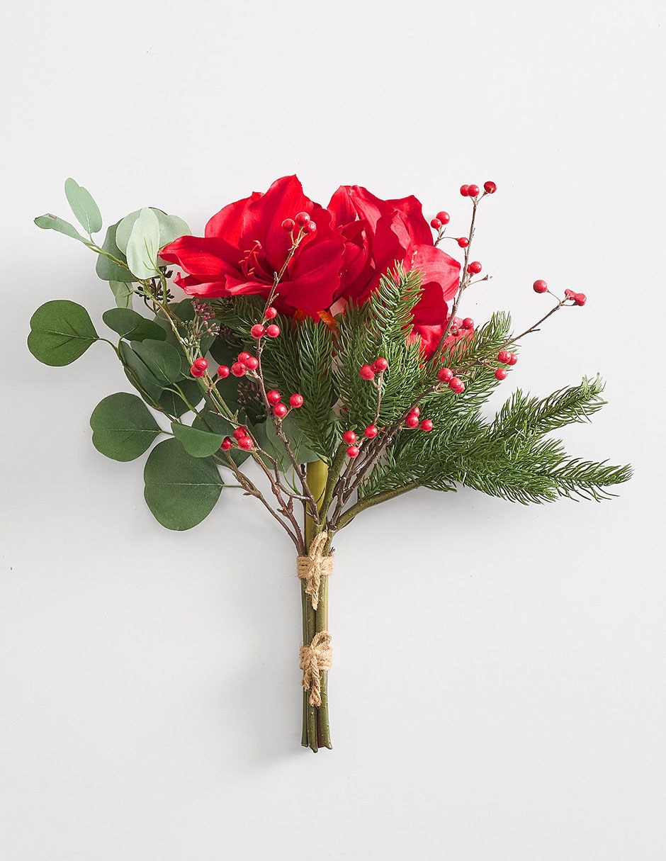 Ramo navideño de amaryllis Faux Holiday Bundle
