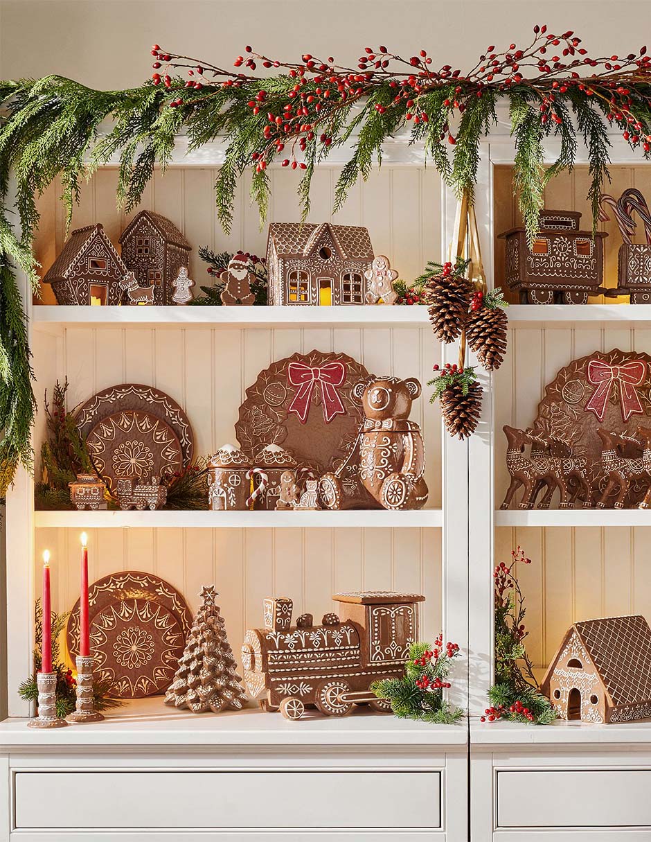 Figura decorativa de diferentes diseños Gingerbread Village de cerámica 4