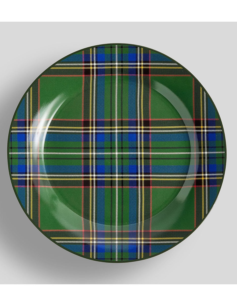 Set de plato para ensalada Steward Plaid de cerámica 4 piezas