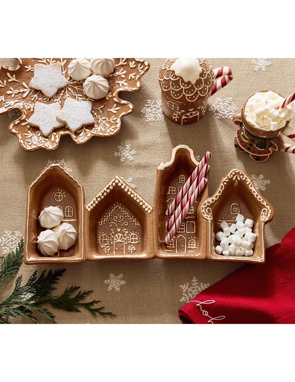 Botanero navideño Gingerbread de cerámica