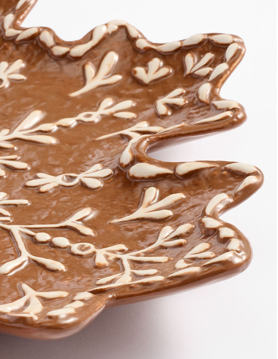 Plato navideño Snowflake de cerámica