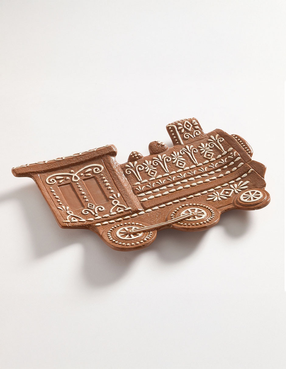 Charola Gingerbread Figure de cerámica Locomotora de Vapor