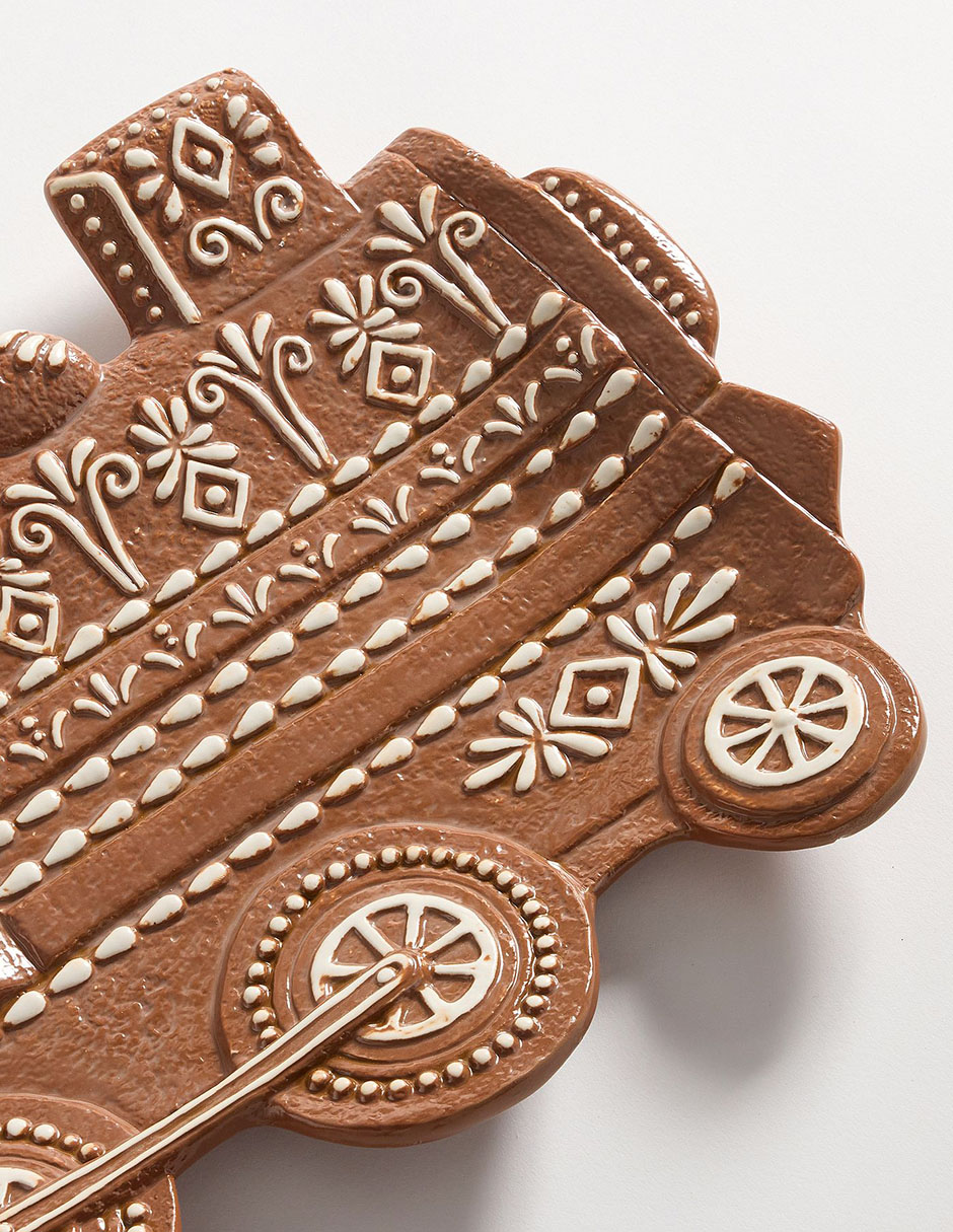 Charola Gingerbread Figure de cerámica Locomotora de Vapor