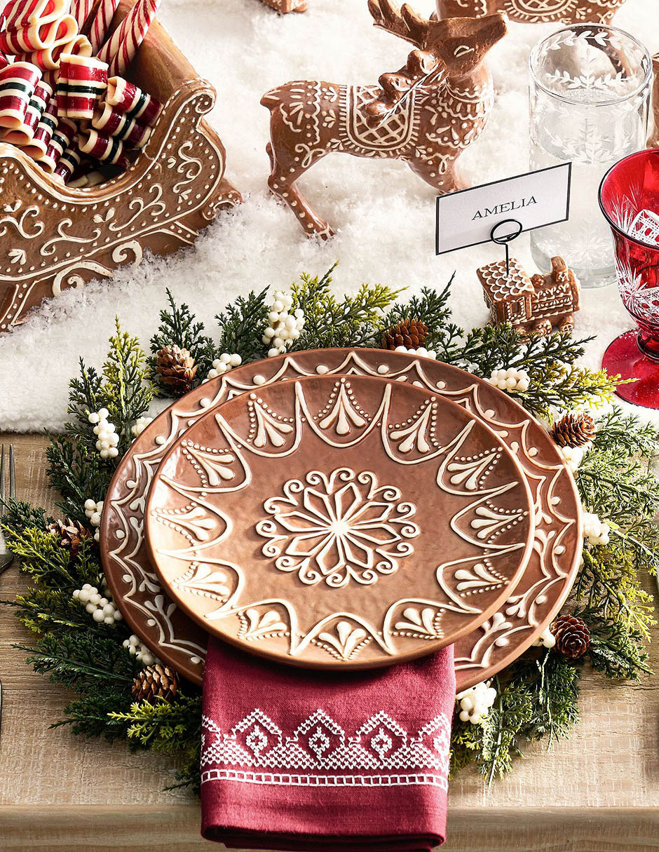 Plato ensalada navideño Gingerbread de cerámica