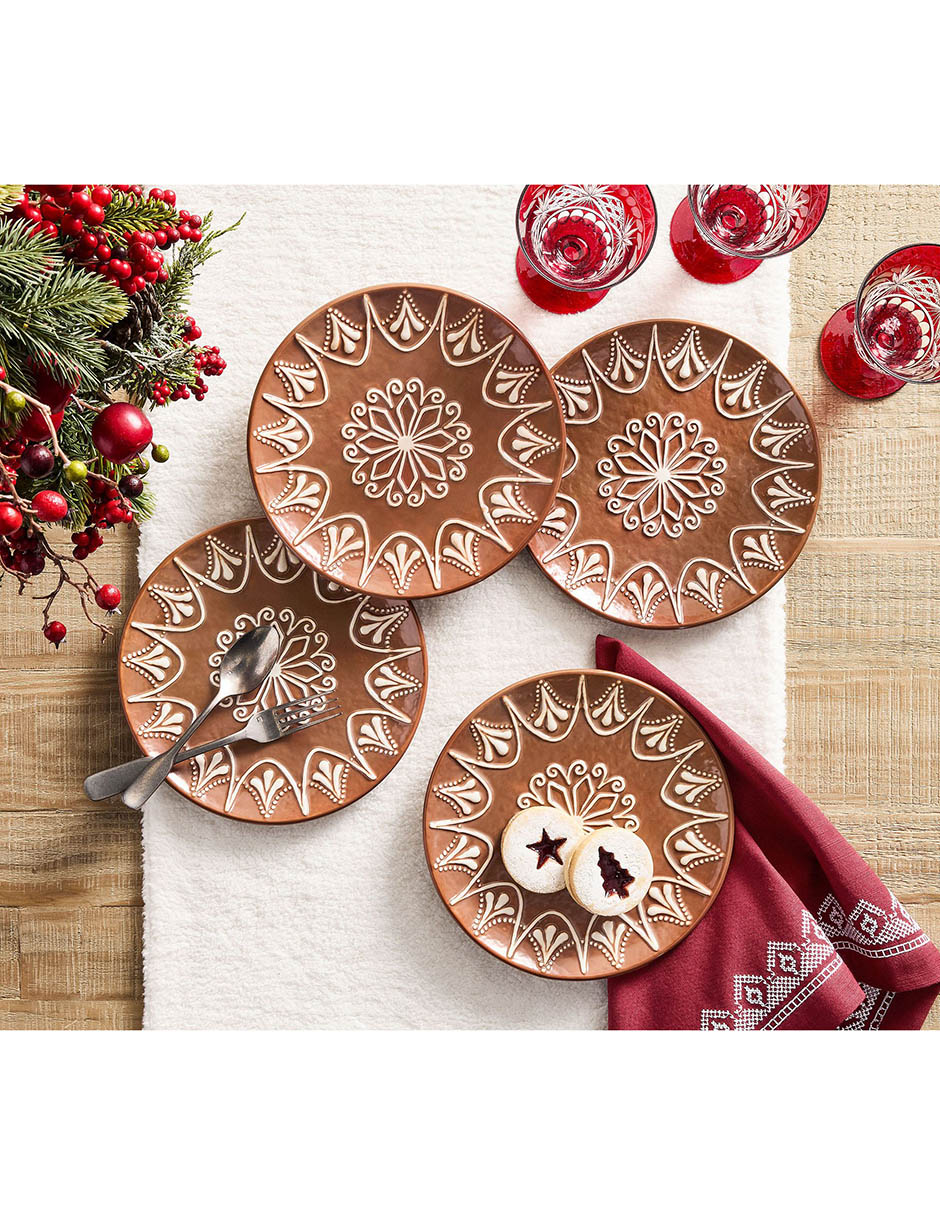 Plato ensalada navideño Gingerbread de cerámica