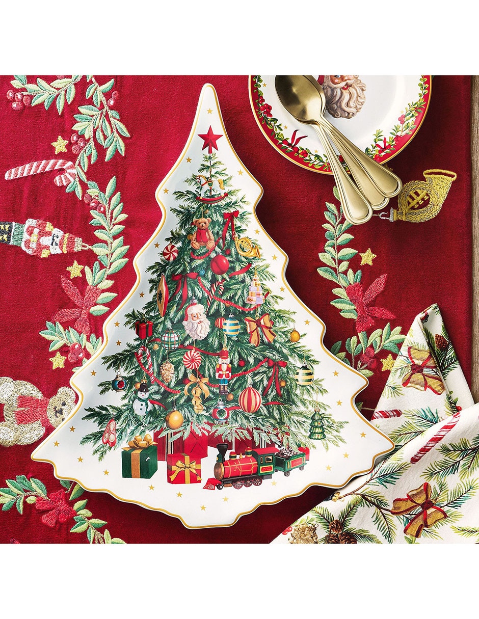 Plato de servicio navideño Nostalgic Christmas de cerámica