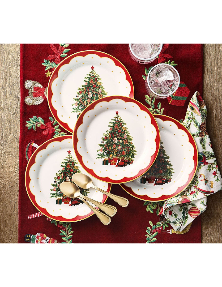 Set de plato para ensalada Nostalgic Christmas de cerámica 4 piezas